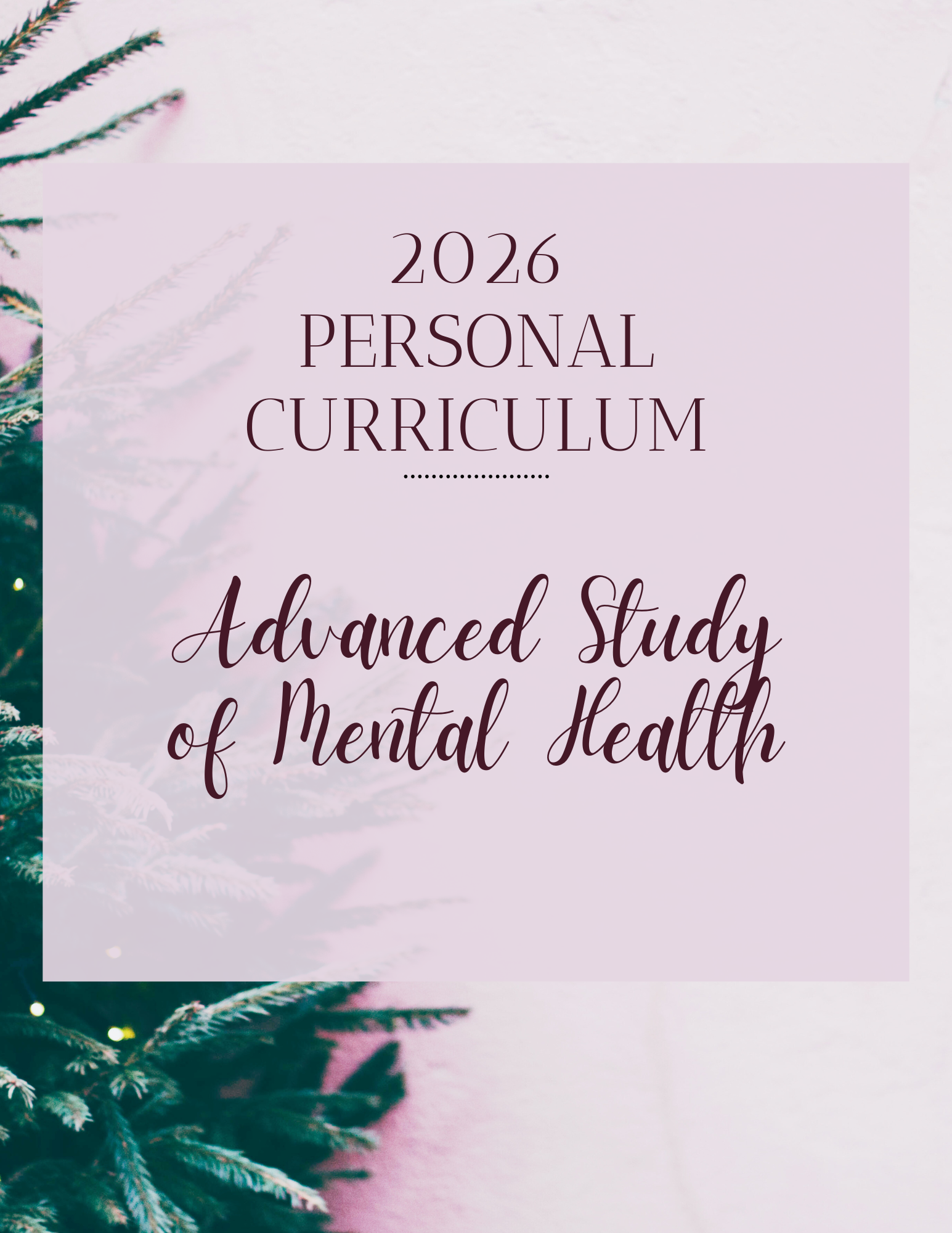 Cover for 2026 advanced mental health personal curiculum
